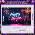 thumbnail image 2 of Neon Light Theme Happy New Year Banner Colorful Fireworks Celebration Banner City Night Backdrop Festive Festive Banner for New Year Party New Year's Eve Celebration Indoor Party, 2 of 9