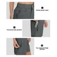 thumbnail image 4 of Mapamyumco Womens Hiking Cargo Shorts, Quick Dry 9 Inch Cargo Shorts Women for Golf Hiking Travel, Stretch Lightweight with 9 Pockets Gray XS, 4 of 6