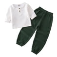 thumbnail image 4 of Gubotare Kids Sweatsuit Sets Boys' Active Sweatsuit Set - 2 Piece Warm Hoodie Sweatshirt and Jogger Sweatpants Size 5T 6T (Green,5-6 Years), 4 of 4