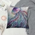 thumbnail image 2 of RUIYC Jellyfish Throw Pillow Cushion Cover, Art Ocean Animal Print Sketch Style Creative Sea Marine Theme, Decorative Square Accent Pillow Case, Blue White, 2 of 5