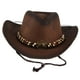 thumbnail image 4 of Sombrero de vaquero occidental Hugo Paja de papel con cinturón de ancho Marron oscuro, 4 of 7