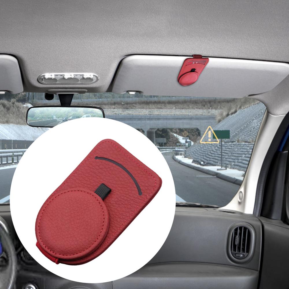 Pwtool Sunglasses Holder for Car Visor Leather Storage Clip Organizer for  Sun Visor with Easy One Handed Operation Conveniently Holds Cards Glasses  beneficial - Walmart.com