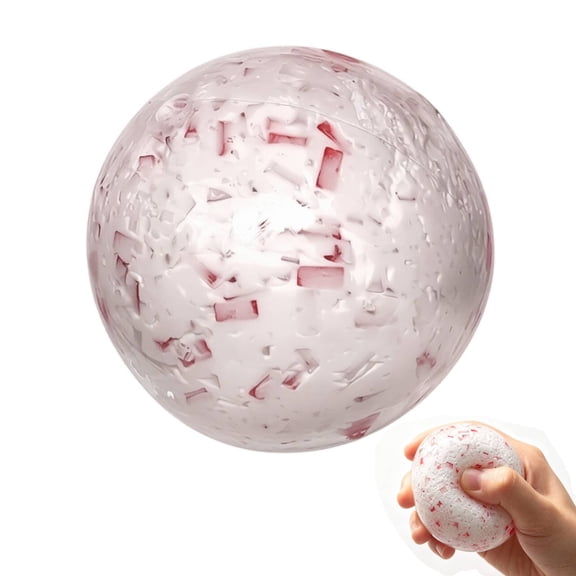 Crush & Crystal Squeeze Ball, Handmade Transparent Squishy Ball, Pop Sound Smash Fidget Toy, Stress Relief Sensory Toy for Office Desk, Adults