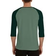 thumbnail image 7 of Timoontee Men's Three-quarters Sleeve Shirts Modern Fit Crew Neck Pullover Shirts Lightweight Breathable Color Block Shirts Green XXXL, 7 of 7
