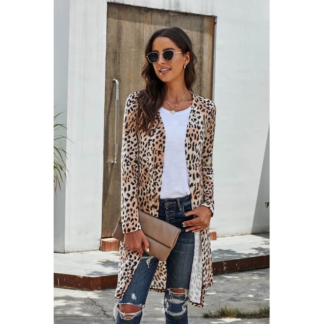 AAMILIFE Cardigan Long à Manches Longues en Tricot Ouvert pour Femmes Mode 2032