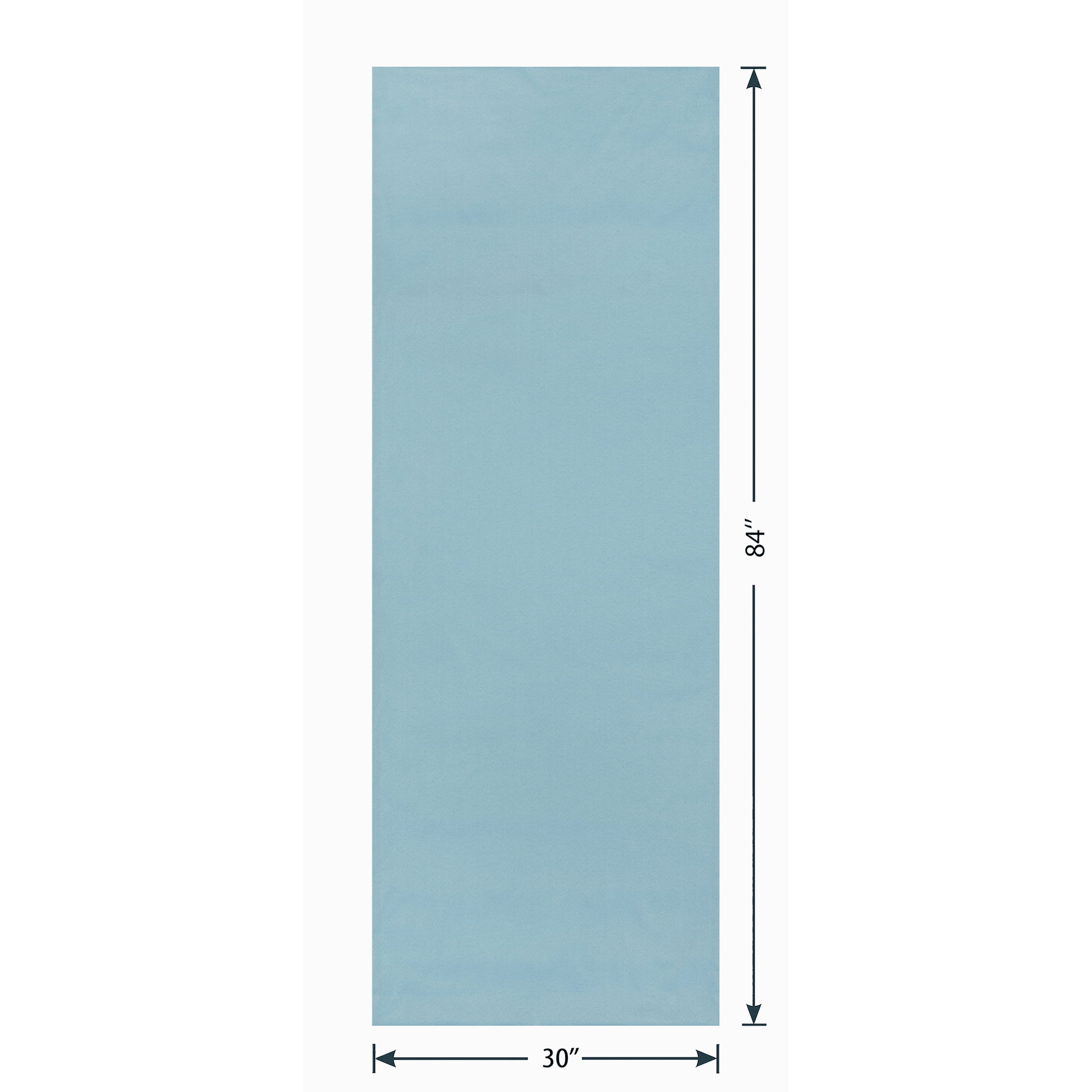 Mainstays Light Blue Solid Blackout Rod Pocket with Back Tabs Curtain Panel Pair, Set of 2, 30" W x 84" L