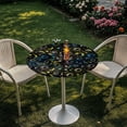 thumbnail image 3 of SEANATIVE Round Tablecloths 24'' Diameter Stretch Cocktail Table Top Covers Easy to Care Highboy Table Cloth with Elastic Edges for Bar Pub Cocktail Table, Yellow Blue Moon Star Black, 3 of 7