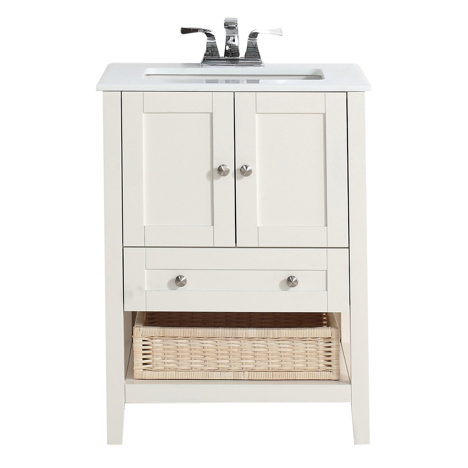 Brooklyn + Max Newbury 24" White Bath Vanity