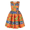 thumbnail image 2 of Toddler Kids Baby Girls African Dashiki Traditional Style Sleeveless Round Neck Dress Ankara Princess Dresses Outfits, 2 of 5