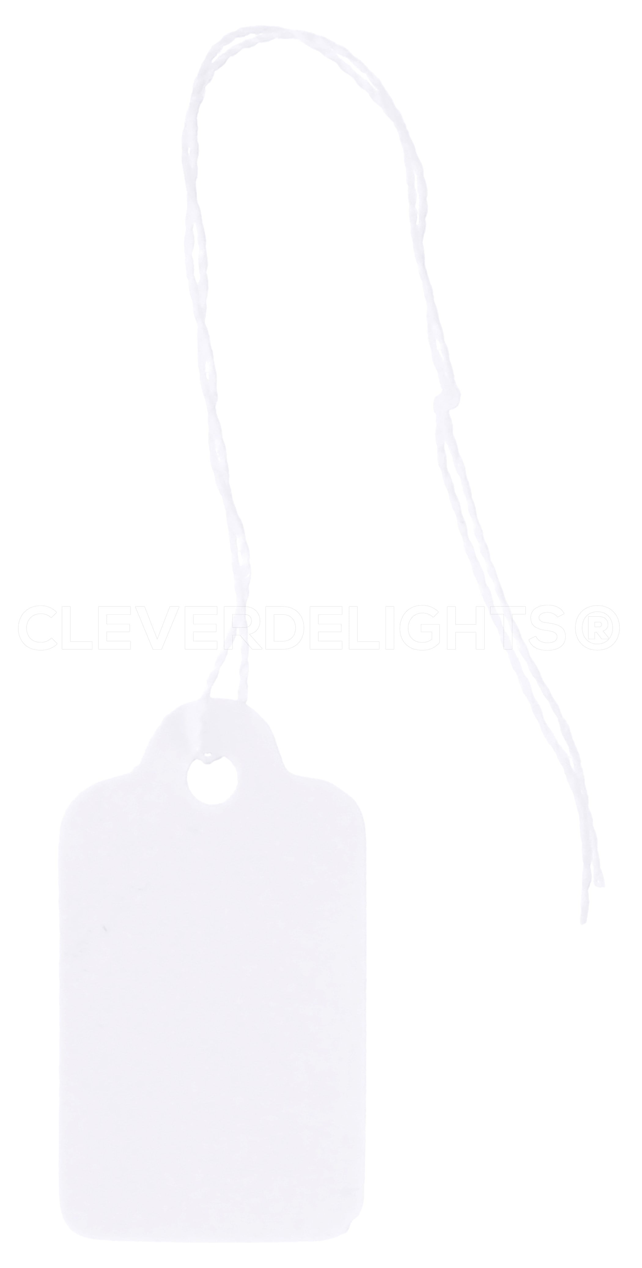 CleverDelights Mini Price Tags - 3/4' x 1/2' - 500 Pack - White Jewelry Tags - String Display ID Hang Tag