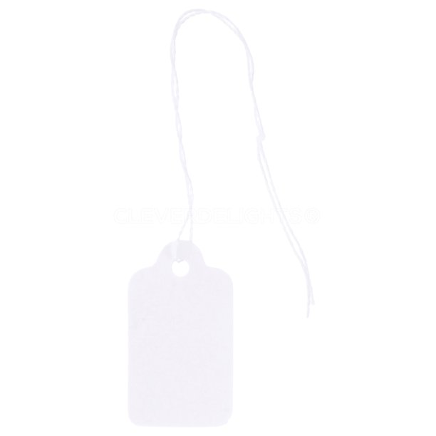 CleverDelights Mini Price Tags 3/4" x 1/2" 500 Pack White Jewelry