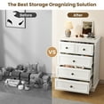 thumbnail image 6 of IDEALSOUL 5 Drawer Dresser for Bedroom, White Rustic Style Chest of Drawers, Retro Style 5 Drawer Dresser for Bedroom, Living Room, Bathroom, 6 of 13