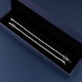 thumbnail image 5 of TwoBirch Sterling Silver and Moissanite Swirl Prong Set Tennis Bracelet (3MM)(8.5 Inches), 5 of 6