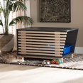 thumbnail image 2 of Baxton Studio Eckhart Modern and Contemporary Two-Tone Wood Cat Litter Box & House Dark Brown, Oak, 2 of 5