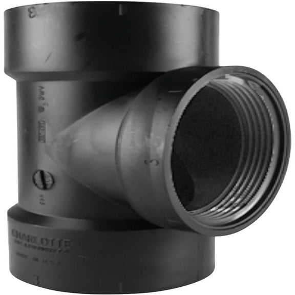 Charlotte Pipe 3 in. Hub x 3 in. Dia. Hub ABS DWV Flush Cleanout Tee