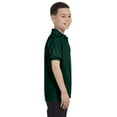 thumbnail image 3 of Hanes Cotton-Blend Kids` Jersey Polo, M, Deep Forest, 3 of 4