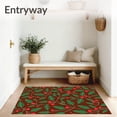 thumbnail image 3 of ODIKA 5'x7' Machine Washable Non-Slip Area Rug, Festive Holly Berries Pine Needles Anti Slip Holiday High Traffic Rug with Pad, Brown, 626256, 3 of 8