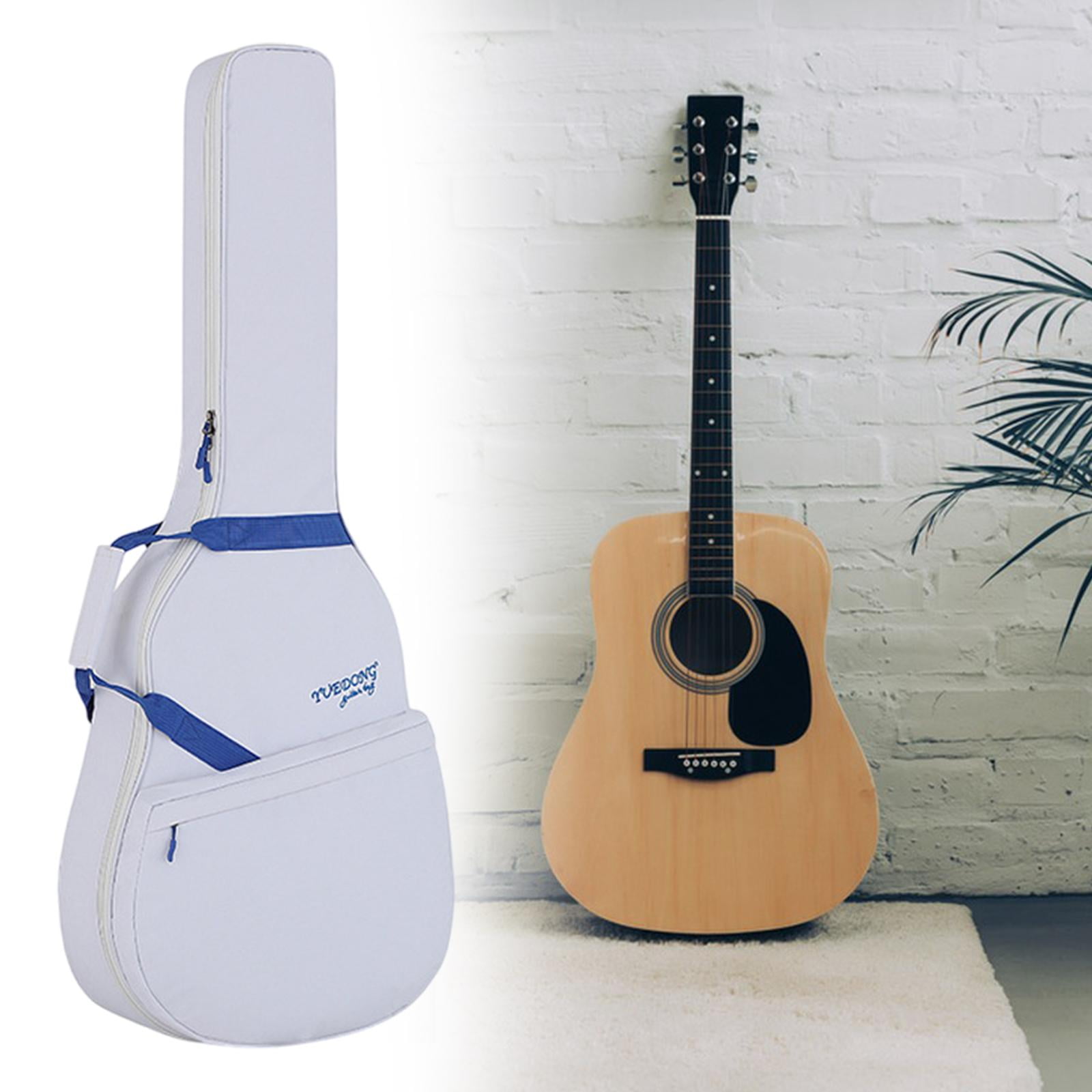 QccHieUs Acoustic Guitar Bag Guitar Gig Bag Professional Portable 40inch 41inch Dustproof white blue