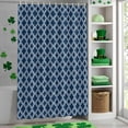 thumbnail image 4 of Shower Curtain, Moroccan Classic Navy Blue Lattice Waterproof Shower Curtain Set with Hooks for Bathroom Showers,Stalls and Bathtubs,60x72In Geometric Tile Plaid, 4 of 9