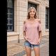 thumbnail image 5 of Blusas con Ojales para Mujer, Camisetas de Corta, Moda de Verano y 2025, Blusas con Hombros Descubiertos, Rosa, XXL, 5 of 10