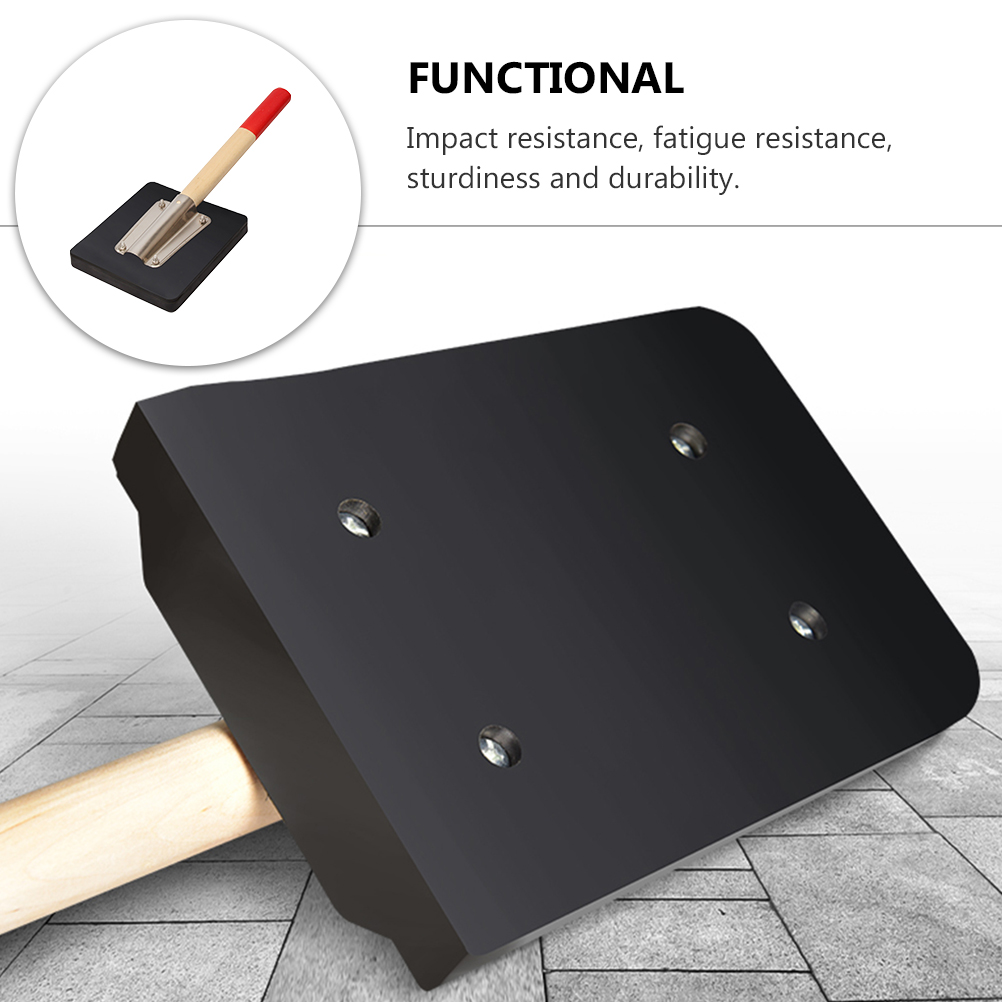 PBPBOX Tiles Paving Clapper Board Rubber Hammer with Ergonomic Wooden Handle for Construction Use