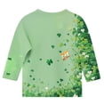 thumbnail image 5 of St. Patrick's Day Shirts For Kids Crew Neck 3/4 Sleeve Cute Print Pullover Tops Holiday Casual Trendy Tees (3-4Years, Mint Green-C), 5 of 5