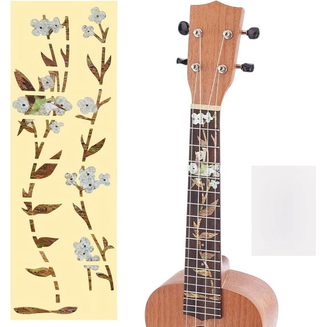 Flower Inlay Sticker Fret Markers 2 Set Fret Markers Fretboard Inlay Adhesive Stickers Guitar Fretboard Inlay Adhesive Stickers for 6 Strings Guitars Bass Electric Guitars