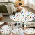 thumbnail image 6 of 3ft Round Rug, Colorful Polka Dot Non-Skid Rubber Backing Large Area Rugs - Living Room Bedroom Home Office, Rainbow Color Polka Dots Abstract Indoor Floor Mat Carpets Washable Rug, 6 of 9