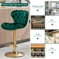 thumbnail image 4 of JESTOP Modern Swivel Pub Height Barstool Set of 2, High Dining Chair with Velvet Seat, Backrest, Armless Hydraulic Counter Stool, Gold Base Island Stool, 4 of 7