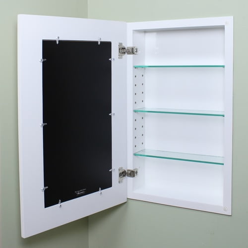 14x24 White Shaker Style Recessed Medicine Cabinet With No Mirror