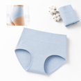 thumbnail image 5 of Womens Cotton High Waisted Underwear Full Coverage Panties Ladies Briefs Light Blue 3XL, 5 of 7