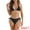 Black, variant on DARING DIVA Women's Cozy Triangle Halter Bikini Sets X-Small Roes Red