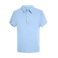 thumbnail image 6 of WTOBBY Men's Casual Short-Sleeve Shirt with Collar and Buttons Solid Color, Lightweight, Breathable, and Versatile Stylish Top for Men, Perfect for Business, Casual,Sky Blue M, 6 of 6