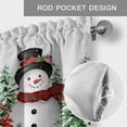 thumbnail image 6 of Grey Christmas Farmhouse Short Window Curtain Valances, Snowman Xmas Trees Snowflake Birds Watercolor Rod Pocket Kitchen Valances for Living Room Bedroom Bathroom Cafe 42" x 18", 6 of 8