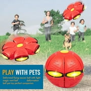 Flying Saucer Ball Magic Deformation UFO with Led Light Flying Toys, Decompression Outdoor Fun Toys for Boys Girls Kids Gift