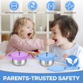 thumbnail image 4 of 2 Pack Snack Cups for Toddlers Spill Proof,3-in-1 Detachable Stainless Steel Baby Food Containers with Spill-Proof Silicone Lids & Handles,On-the-Go Kids Snack Containers Box, 4 of 7