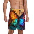 thumbnail image 2 of Honeii Vibrant Rainbow Butterfly A Print Men's Pajama Sleepwear Shorts - a comfy pajama bottom and lounge short for Relaxed Home Wear-3X-Large, 2 of 6
