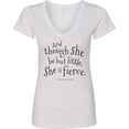 thumbnail image 3 of Inktastic Though She Be but Little Shakespeare Quote Women's V-Neck T-Shirt, 3 of 5