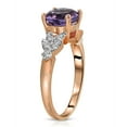 thumbnail image 2 of Galaxy Gold Size 7.0  14K Solid Rose Gold Ring with Natural Diamonds & Round Shape Natural Purple Amethyst  Grade AAA, 2 of 5