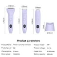 thumbnail image 3 of Rirool Bikini Trimmer for Women, 3-in-1 Electric Razor with LCD Display, Painless Body Hair Grooming Kit for Face, Legs, Underarms, Pubic Area, USB Rechargeable, Purple, 3 of 9
