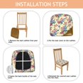 thumbnail image 4 of Pioneer Flower Floral Print Pattern Seat Covers for Dining Room Chairs Set Of 4,Stretch Printed Washable Chair Seat Cover with Elastic Ties and Button,Removable Waterproof Couch Cushion Covers, 4 of 6