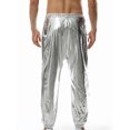 thumbnail image 4 of Faithtur Men's Metallic Joggers Shiny Drawstring Elastic Waist Solid Color Athletic Workout Pants Sweatpants, 4 of 8