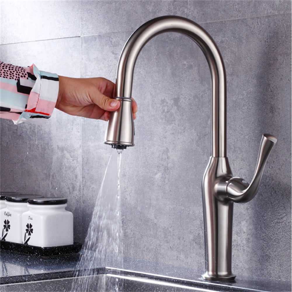 Kepooman 7505 Kitchen Bathroom Faucet, Kitchen Sink Faucet with Pull Down Sprayer, Home Single Handle High Arc Pull out Faucet Kepooman 7505 Kitchen Bathroom Faucet, Kitchen Sink Faucet with Pull Down Sprayer, Home Single Handle High Arc Pull out Faucet