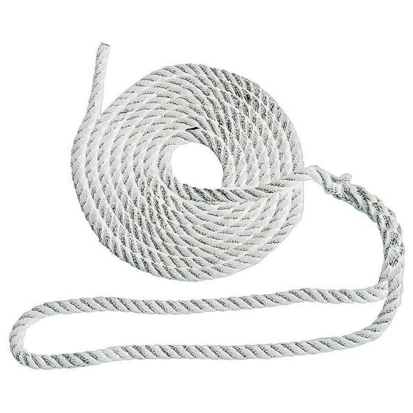 T-H Marine Ligne de Quai de Bateau BE-CO-52821-DP Torsadée 3 Brins; Résistant aux UV/abrasion/soleil/eau Salée; Capacité de Charge Sécurisée de 3240 Livres/648 Livres
