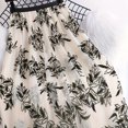 thumbnail image 3 of Aueoeo Tulles Skirts for Women Leaf Print Midi Skirt High Waist Layered Skirt A-line Mesh Swings Skirts Beige L, 3 of 7