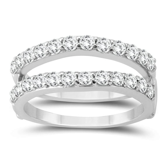 SZUL Women's 1 Carat TW Diamond Insert Ring in 14K White Gold (J-K-L Color, I2-I3 Clarity)
