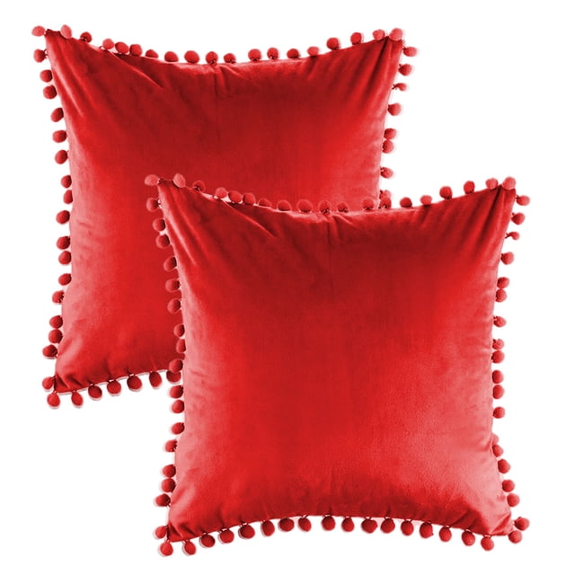 Funda de almohada sólida de terciopelo granular suave de 2 piezas, adecuada para sofá, dormitorio, coche, 18x18"