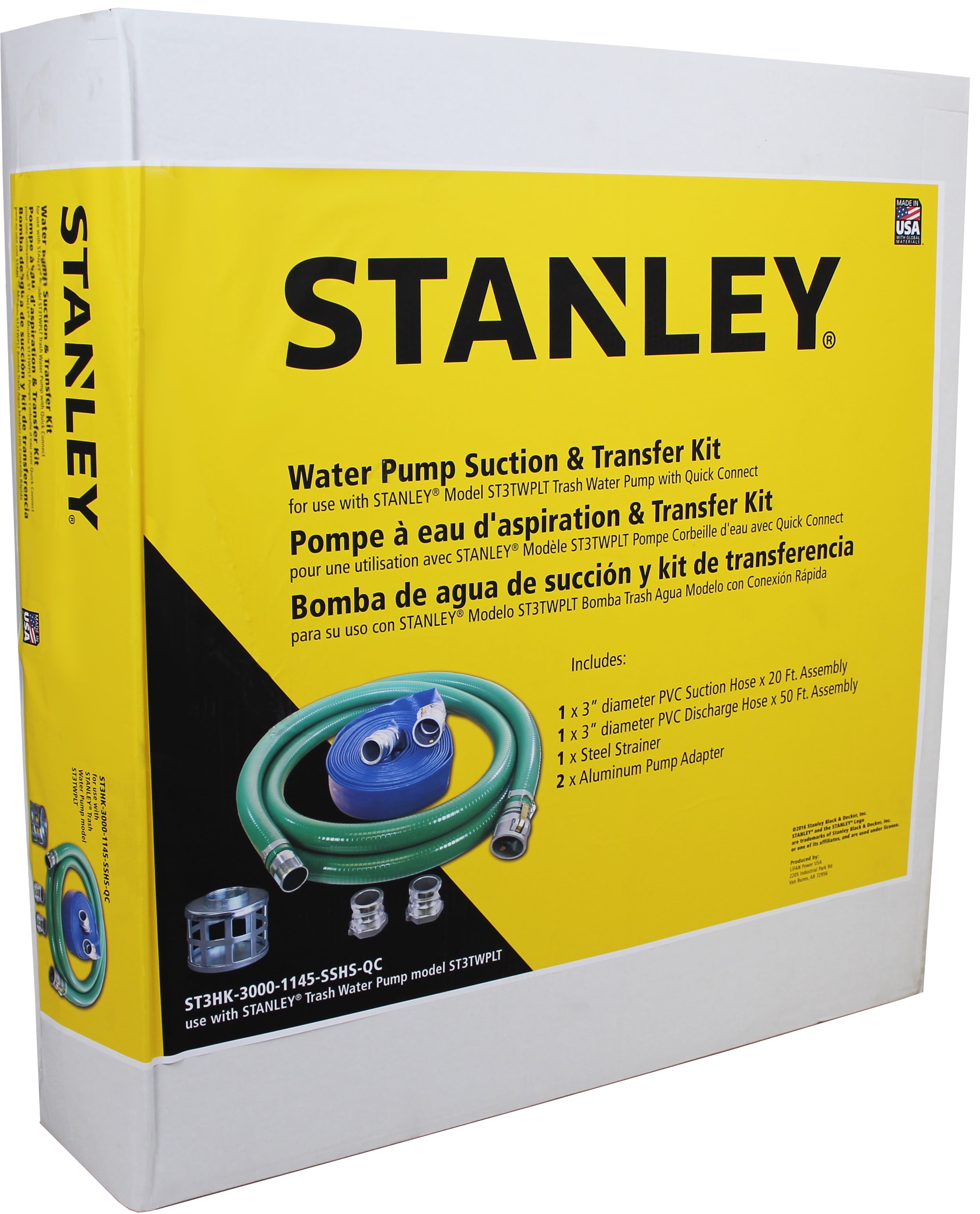 STANLEY 3" Trash Water Pump Hose Kit w/ Quick Connects