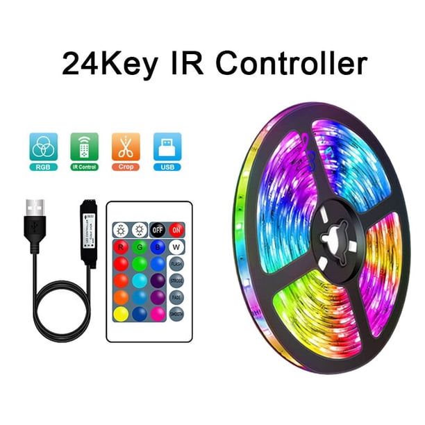 Tira de Luces Led RGB 5050 2835 con USB, lámpara Flexible con Bluetooth, Control por aplicación, cinta de diodo, retroiluminación de TV, decoración de habitación