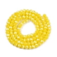 thumbnail image 3 of 20strands Electroplate Glass Beads Strands Pearl Luster Faceted Rondelle Yellow 4x3mm Hole: 0.4mm about 110~115pcs/strand 39~40cm, 3 of 3